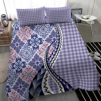 Aloha Vintage Palaka Floral Hawaiian Quilt Bedding Set Poni Motif - Polynesian Pride