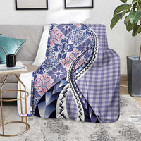 Aloha Vintage Palaka Floral Hawaiian Quilt Blanket Poni Motif - Polynesian Pride