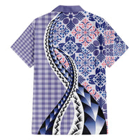 Aloha Vintage Palaka Floral Hawaiian Quilt Family Matching Long Sleeve Bodycon Dress and Hawaiian Shirt Poni Motif LT9 - Polynesian Pride