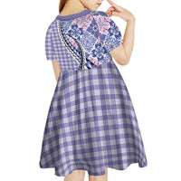 Aloha Vintage Palaka Floral Hawaiian Quilt Kid Short Sleeve Dress Poni Motif - Polynesian Pride