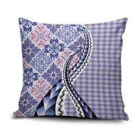 Aloha Vintage Palaka Floral Hawaiian Quilt Pillow Cover Poni Motif - Polynesian Pride