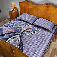 Aloha Vintage Palaka Floral Hawaiian Quilt Quilt Bed Set Poni Motif - Polynesian Pride