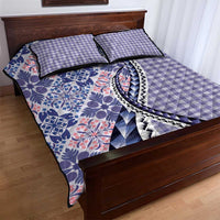 Aloha Vintage Palaka Floral Hawaiian Quilt Quilt Bed Set Poni Motif - Polynesian Pride