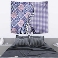 Aloha Vintage Palaka Floral Hawaiian Quilt Tapestry Poni Motif - Polynesian Pride