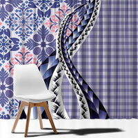 Aloha Vintage Palaka Floral Hawaiian Quilt Window Curtain Poni Motif - Polynesian Pride