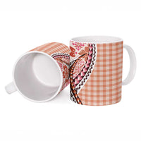 Aloha Vintage Palaka Floral Hawaiian Quilt Ceramic Mug Ulaula Motif - Polynesian Pride