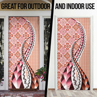 Aloha Vintage Palaka Floral Hawaiian Quilt Door Cover Ulaula Motif - Polynesian Pride