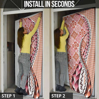 Aloha Vintage Palaka Floral Hawaiian Quilt Door Cover Ulaula Motif - Polynesian Pride