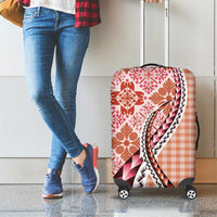 Aloha Vintage Palaka Floral Hawaiian Quilt Luggage Cover Ulaula Motif - Polynesian Pride