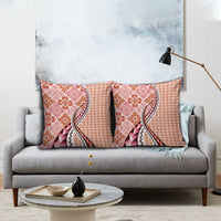 Aloha Vintage Palaka Floral Hawaiian Quilt Pillow Cover Ulaula Motif - Polynesian Pride