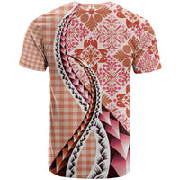 Aloha Vintage Palaka Floral Hawaiian Quilt T Shirt Ulaula Motif - Polynesian Pride