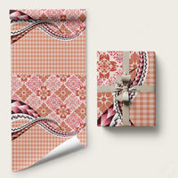 Aloha Vintage Palaka Floral Hawaiian Quilt Wrapping Paper Ulaula Motif - Polynesian Pride