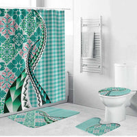 Aloha Vintage Palaka Floral Hawaiian Quilt Bathroom Set Polu Motif - Polynesian Pride