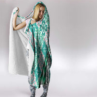 Aloha Vintage Palaka Floral Hawaiian Quilt Hooded Blanket Polu Motif - Polynesian Pride