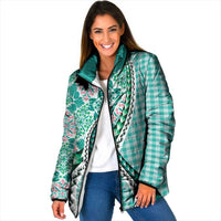 Aloha Vintage Palaka Floral Hawaiian Quilt Padded Jacket Polu Motif - Polynesian Pride