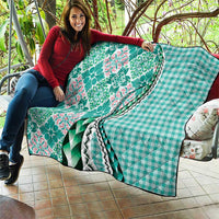 Aloha Vintage Palaka Floral Hawaiian Quilt Quilt Polu Motif - Polynesian Pride