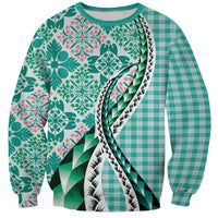 Aloha Vintage Palaka Floral Hawaiian Quilt Sweatshirt Polu Motif - Polynesian Pride