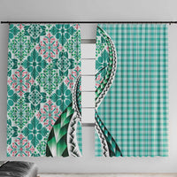 Aloha Vintage Palaka Floral Hawaiian Quilt Window Curtain Polu Motif - Polynesian Pride