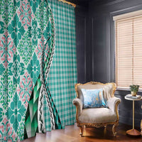 Aloha Vintage Palaka Floral Hawaiian Quilt Window Curtain Polu Motif - Polynesian Pride