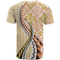 Aloha Vintage Palaka Floral Hawaiian Quilt T Shirt Melemele Motif - Polynesian Pride