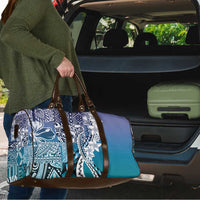 Aloha Vintage Plumeria Hawaiian Tapa Pattern Travel Bag Blue Hawaiian Tapa Pattern - Polynesian Pride