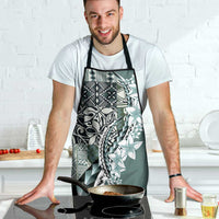 Aloha Vintage Plumeria Hawaiian Tapa Pattern Apron Dark Turquoise Hawaiian Tapa Pattern - Polynesian Pride