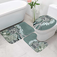 Aloha Vintage Plumeria Hawaiian Tapa Pattern Bathroom Set Dark Turquoise Hawaiian Tapa Pattern - Polynesian Pride