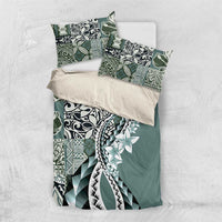 Aloha Vintage Plumeria Hawaiian Tapa Pattern Bedding Set Dark Turquoise Hawaiian Tapa Pattern - Polynesian Pride