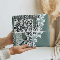Aloha Vintage Plumeria Hawaiian Tapa Pattern Wrapping Paper Dark Turquoise Hawaiian Tapa Pattern - Polynesian Pride