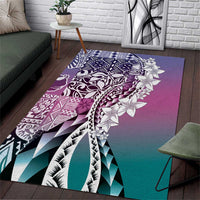 Aloha Vintage Plumeria Hawaiian Tapa Pattern Area Rug Gradient Hawaiian Tapa Pattern - Polynesian Pride