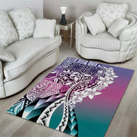 Aloha Vintage Plumeria Hawaiian Tapa Pattern Area Rug Gradient Hawaiian Tapa Pattern - Polynesian Pride
