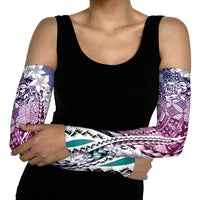 Aloha Vintage Plumeria Hawaiian Tapa Pattern Arm Sleeves Gradient Hawaiian Tapa Pattern - Polynesian Pride