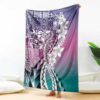 Aloha Vintage Plumeria Hawaiian Tapa Pattern Blanket Gradient Hawaiian Tapa Pattern - Polynesian Pride