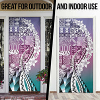 Aloha Vintage Plumeria Hawaiian Tapa Pattern Door Cover Gradient Hawaiian Tapa Pattern - Polynesian Pride