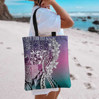 Aloha Vintage Plumeria Hawaiian Tapa Pattern Tote Bag Gradient Hawaiian Tapa Pattern - Polynesian Pride