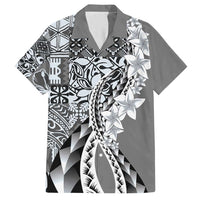 Aloha Vintage Plumeria Hawaiian Tapa Pattern Hawaiian Shirt Gray Hawaiian Tapa Pattern - Polynesian Pride