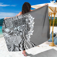 Aloha Vintage Plumeria Hawaiian Tapa Pattern Sarong Gray Hawaiian Tapa Pattern - Polynesian Pride