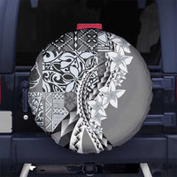 Aloha Vintage Plumeria Hawaiian Tapa Pattern Spare Tire Cover Gray Hawaiian Tapa Pattern - Polynesian Pride