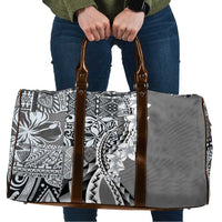 Aloha Vintage Plumeria Hawaiian Tapa Pattern Travel Bag Gray Hawaiian Tapa Pattern - Polynesian Pride
