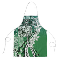 Aloha Vintage Plumeria Hawaiian Tapa Pattern Apron Green Hawaiian Tapa Pattern - Polynesian Pride