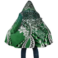 Aloha Vintage Plumeria Hawaiian Tapa Pattern Cloak Green Hawaiian Tapa Pattern - Polynesian Pride
