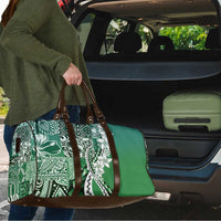Aloha Vintage Plumeria Hawaiian Tapa Pattern Travel Bag Green Hawaiian Tapa Pattern - Polynesian Pride