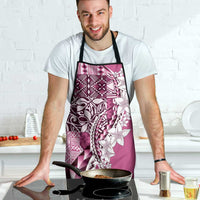 Aloha Vintage Plumeria Hawaiian Tapa Pattern Apron Pink Hawaiian Tapa Pattern - Polynesian Pride