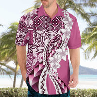 Aloha Vintage Plumeria Hawaiian Tapa Pattern Hawaiian Shirt Pink Hawaiian Tapa Pattern - Polynesian Pride