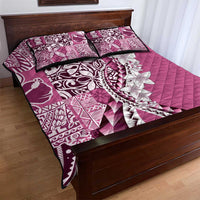Aloha Vintage Plumeria Hawaiian Tapa Pattern Quilt Bed Set Pink Hawaiian Tapa Pattern - Polynesian Pride
