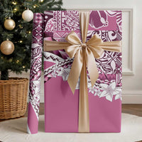 Aloha Vintage Plumeria Hawaiian Tapa Pattern Wrapping Paper Pink Hawaiian Tapa Pattern - Polynesian Pride