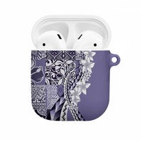 Aloha Vintage Plumeria Hawaiian Tapa Pattern AirPods Case Purple Hawaiian Tapa Pattern - Polynesian Pride