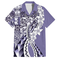Aloha Vintage Plumeria Hawaiian Tapa Pattern Family Matching Long Sleeve Bodycon Dress and Hawaiian Shirt Purple Hawaiian Tapa Pattern LT9 Dad's Shirt - Short Sleeve Purple - Polynesian Pride