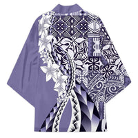 Aloha Vintage Plumeria Hawaiian Tapa Pattern Kimono Purple Hawaiian Tapa Pattern - Polynesian Pride