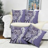 Aloha Vintage Plumeria Hawaiian Tapa Pattern Pillow Cover Purple Hawaiian Tapa Pattern - Polynesian Pride